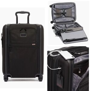 Tumi Continental Alpha 3 Carry On 4 Wheel Black Ballistic Nylon Expandable